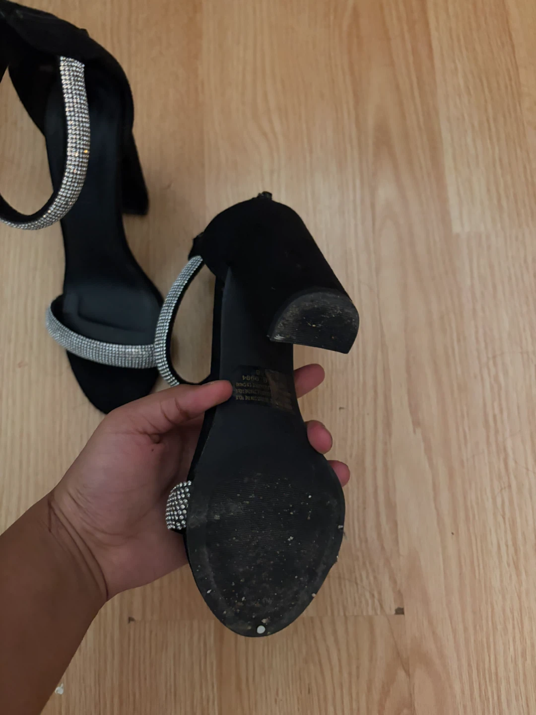 Black Heels with Rhinestone Straps - photo 3