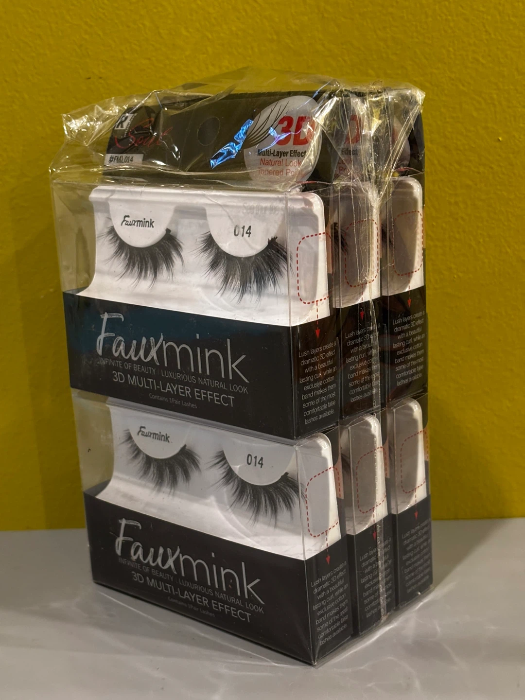 6 packs of Fauxmink 3D Multi-Layer Effect Lashes - 3 Pair Pack