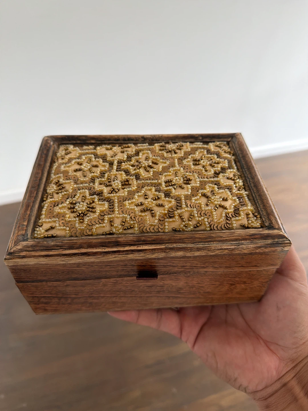 Arty Wooden Embroidered Box