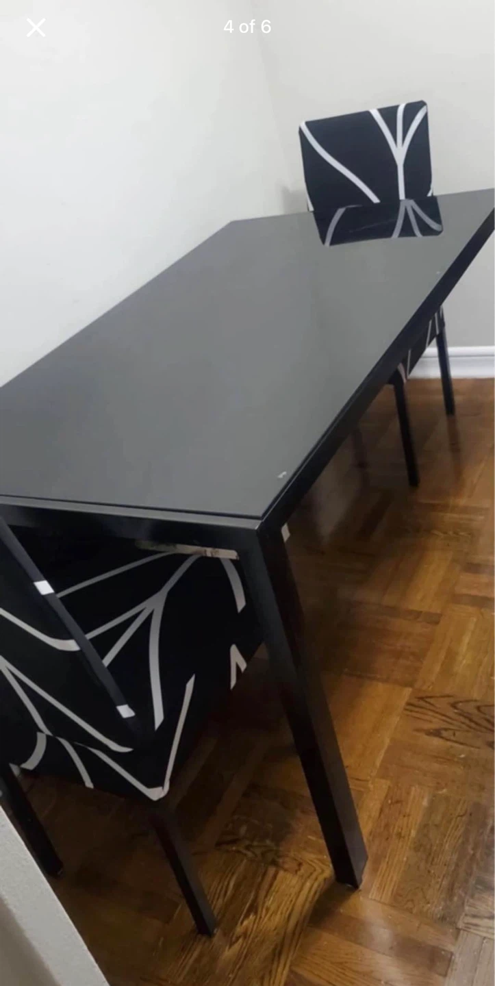 Black Dining Table with 4 Chairs - photo 4