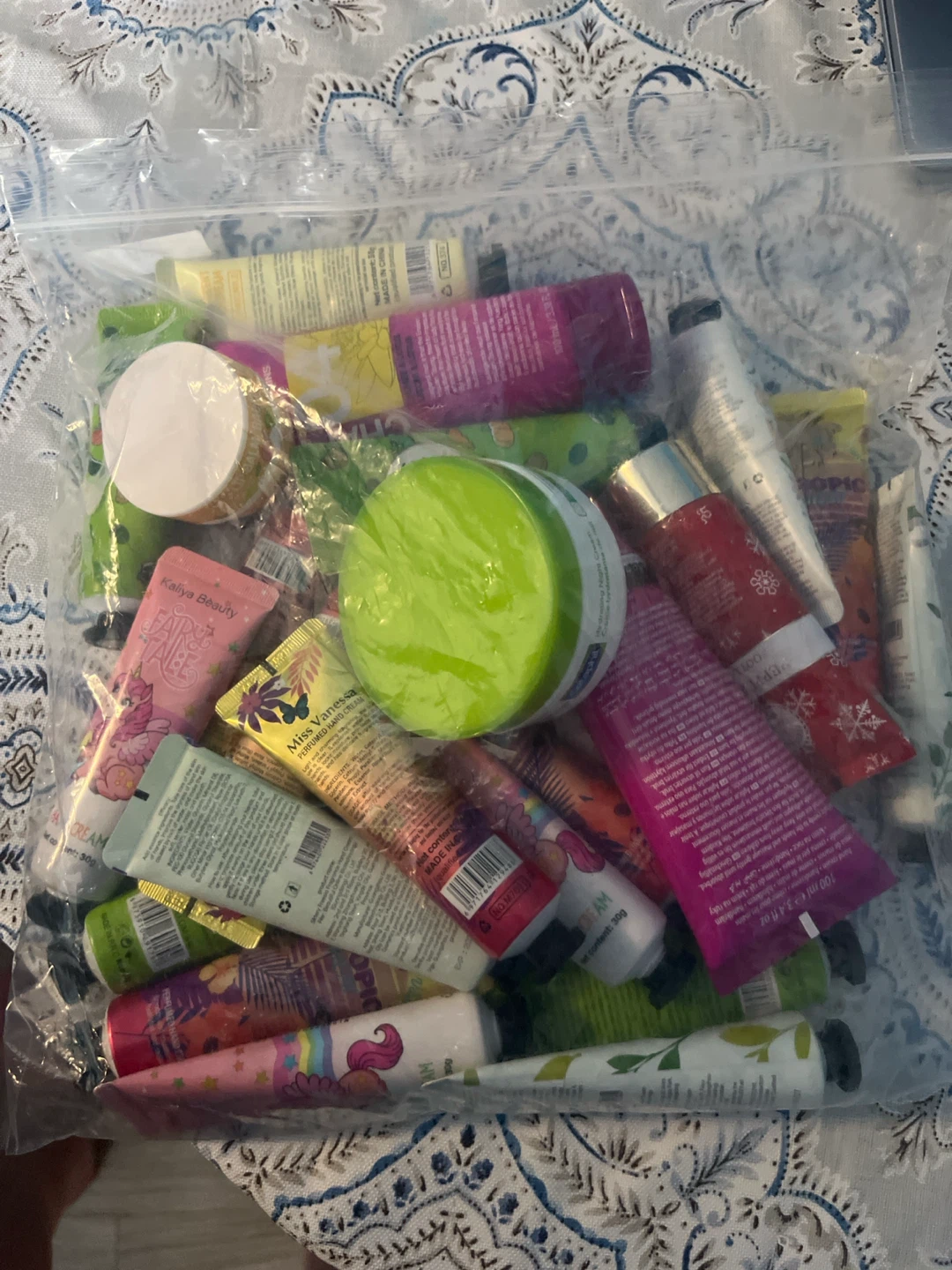 Lot of assorted hand creams and body care lotion