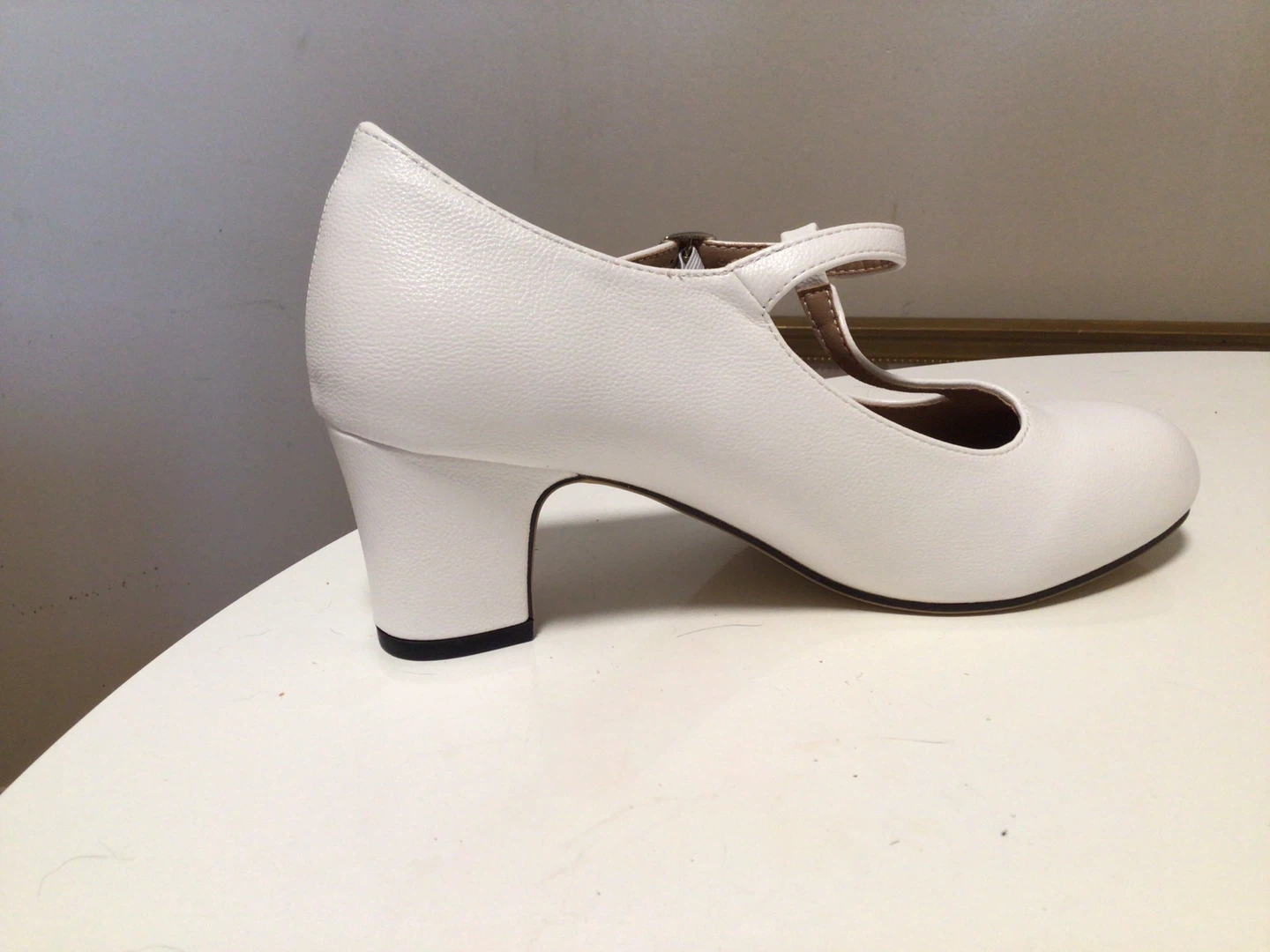 White T-Strap Heels - photo 2