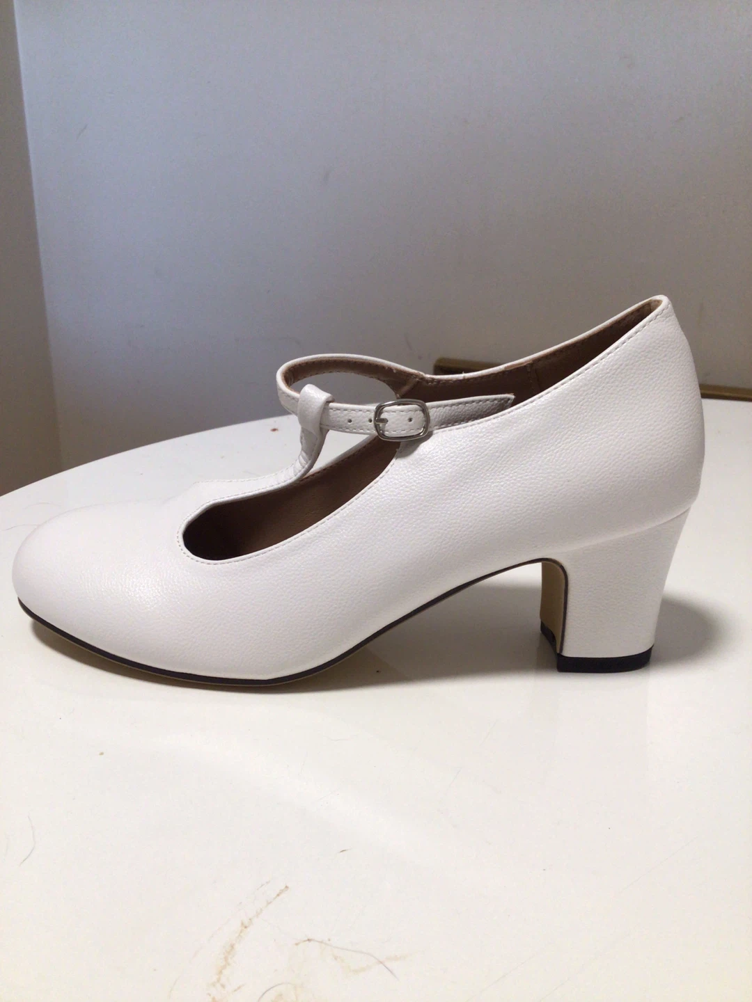 White T-Strap Heels - photo 5