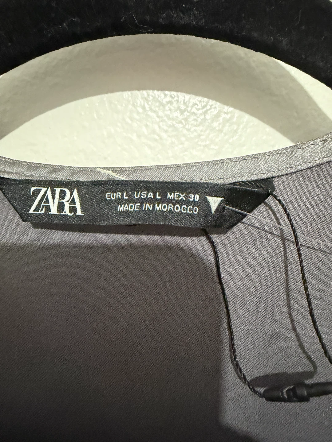 ZARA Grey Satin Long Sleeve Wrap Dress - photo 2