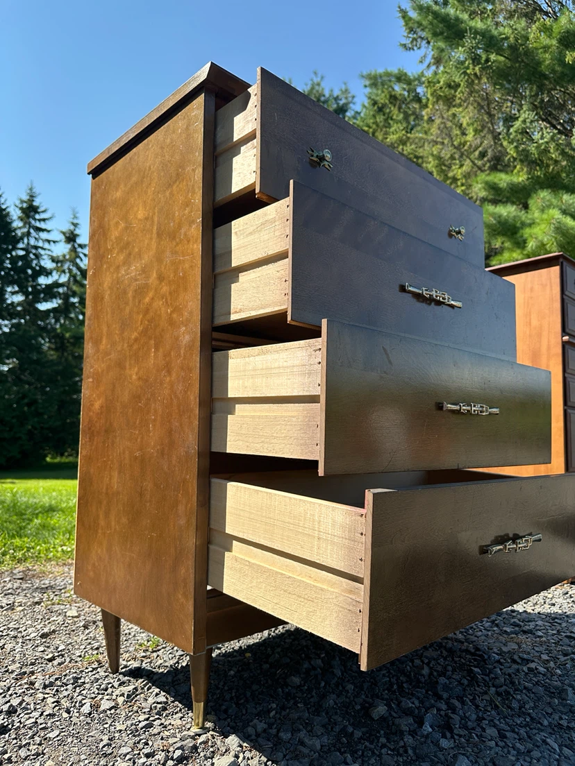 Mid Century Modern Walnut Tallboy Dresser (CAN DELIVER) - photo 3