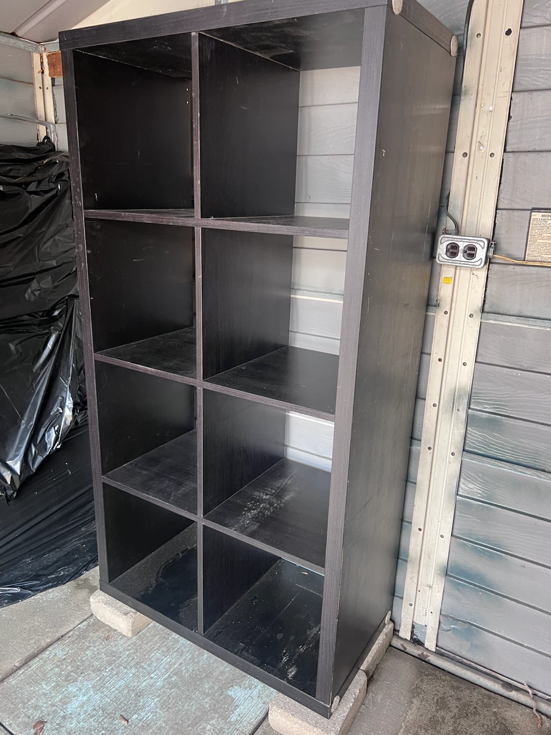 Black 8-Cube Storage Shelf Unit