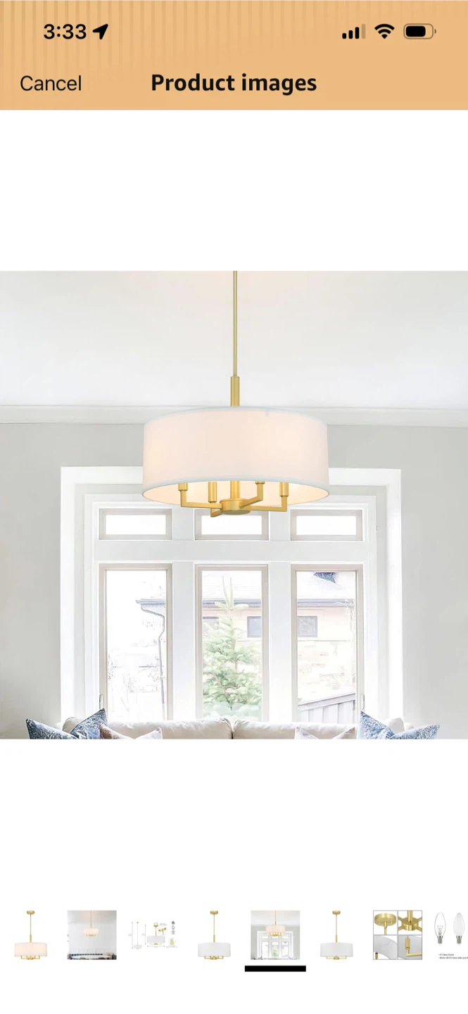 Brand New-XINBei Lighting 19" Drum Pendant Light