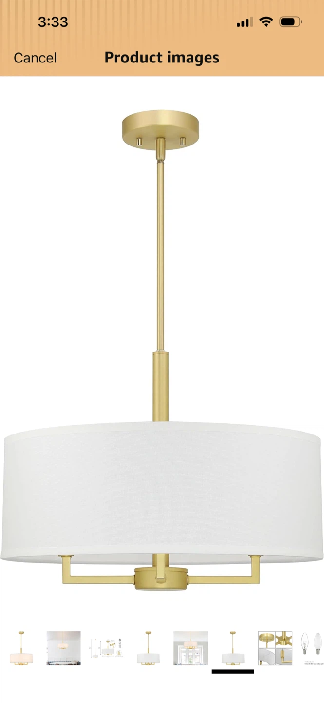 Brand New-XINBei Lighting 19" Drum Pendant Light - photo 3