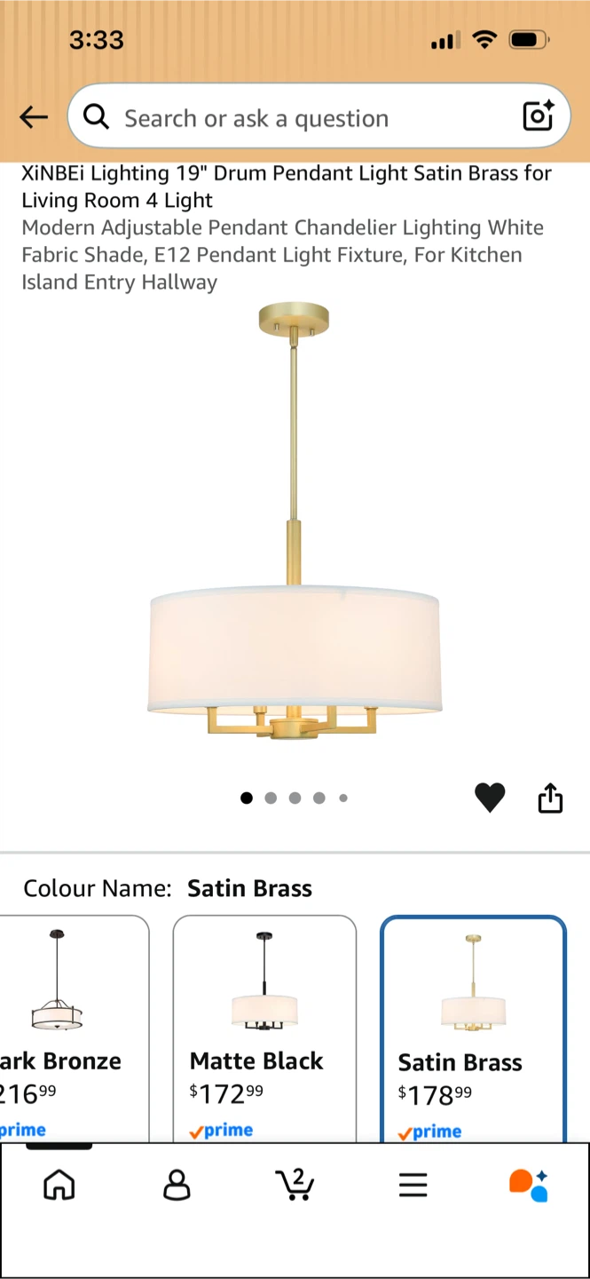 Brand New-XINBei Lighting 19" Drum Pendant Light - photo 5