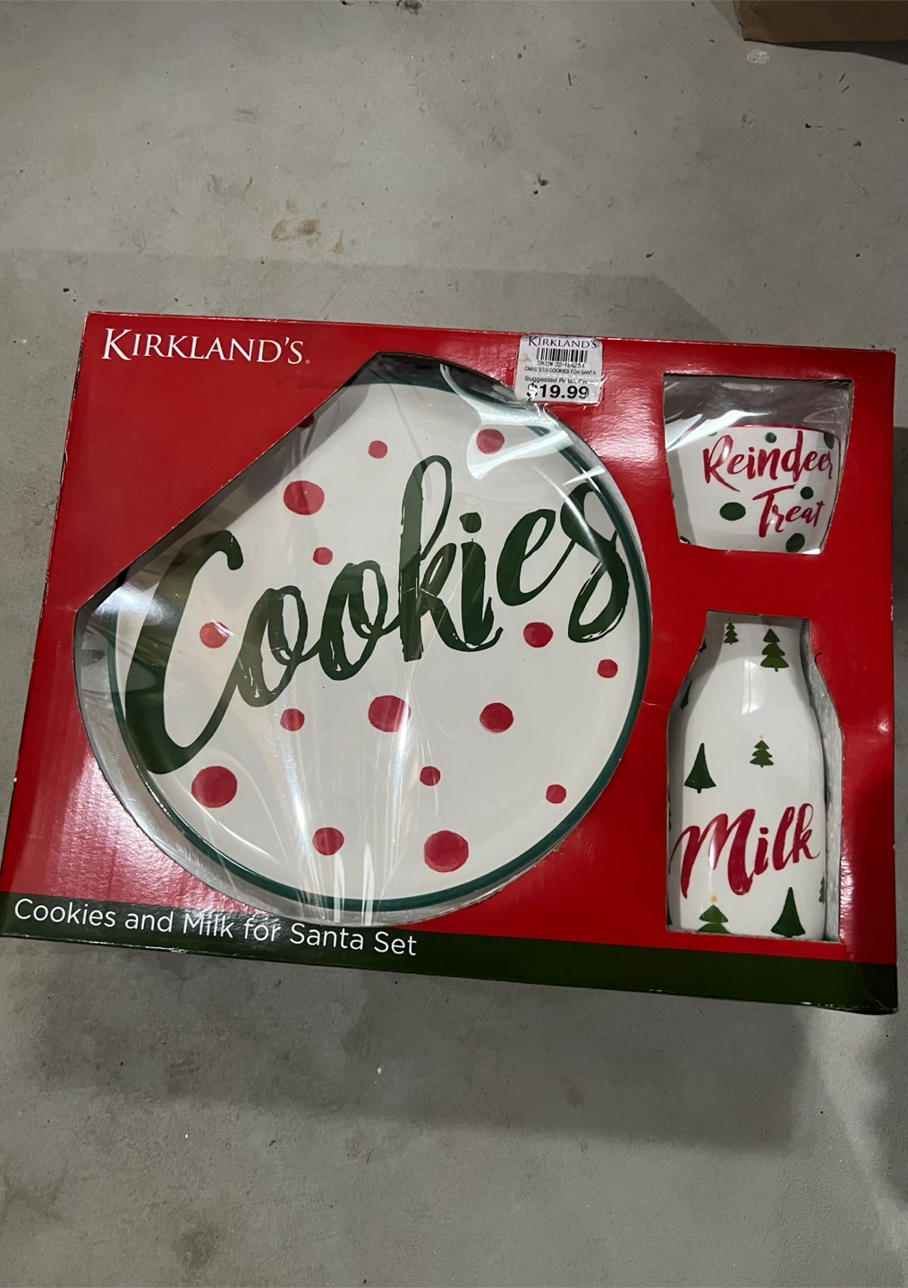 Kirkland's Cookies and Milk for Santa Set