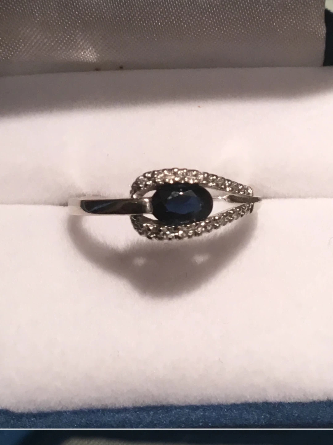 14k White Gold Sapphire and Diamond Ring - photo 2