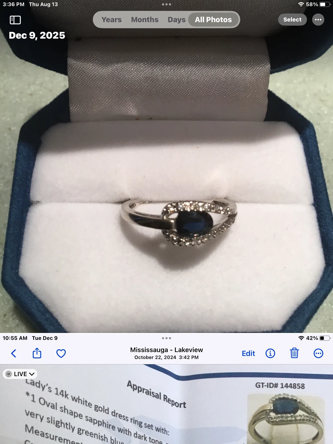 14k White Gold Sapphire and Diamond Ring - photo 3