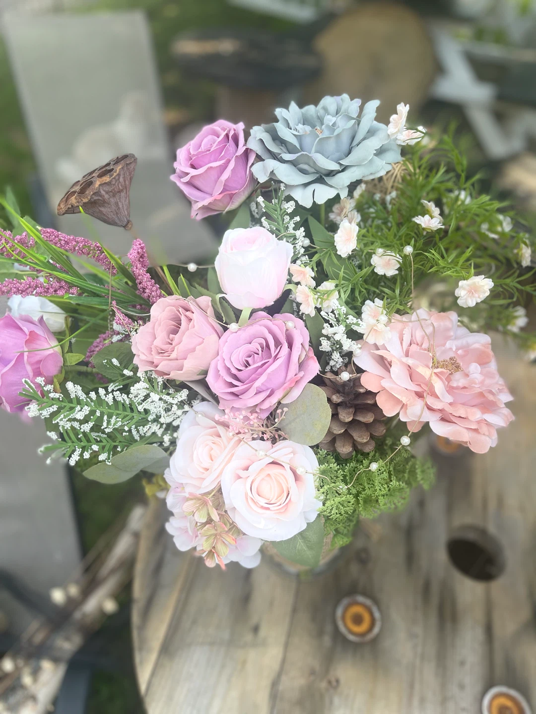 Artificial Flower Arrangement in Burlap Vase - photo 2