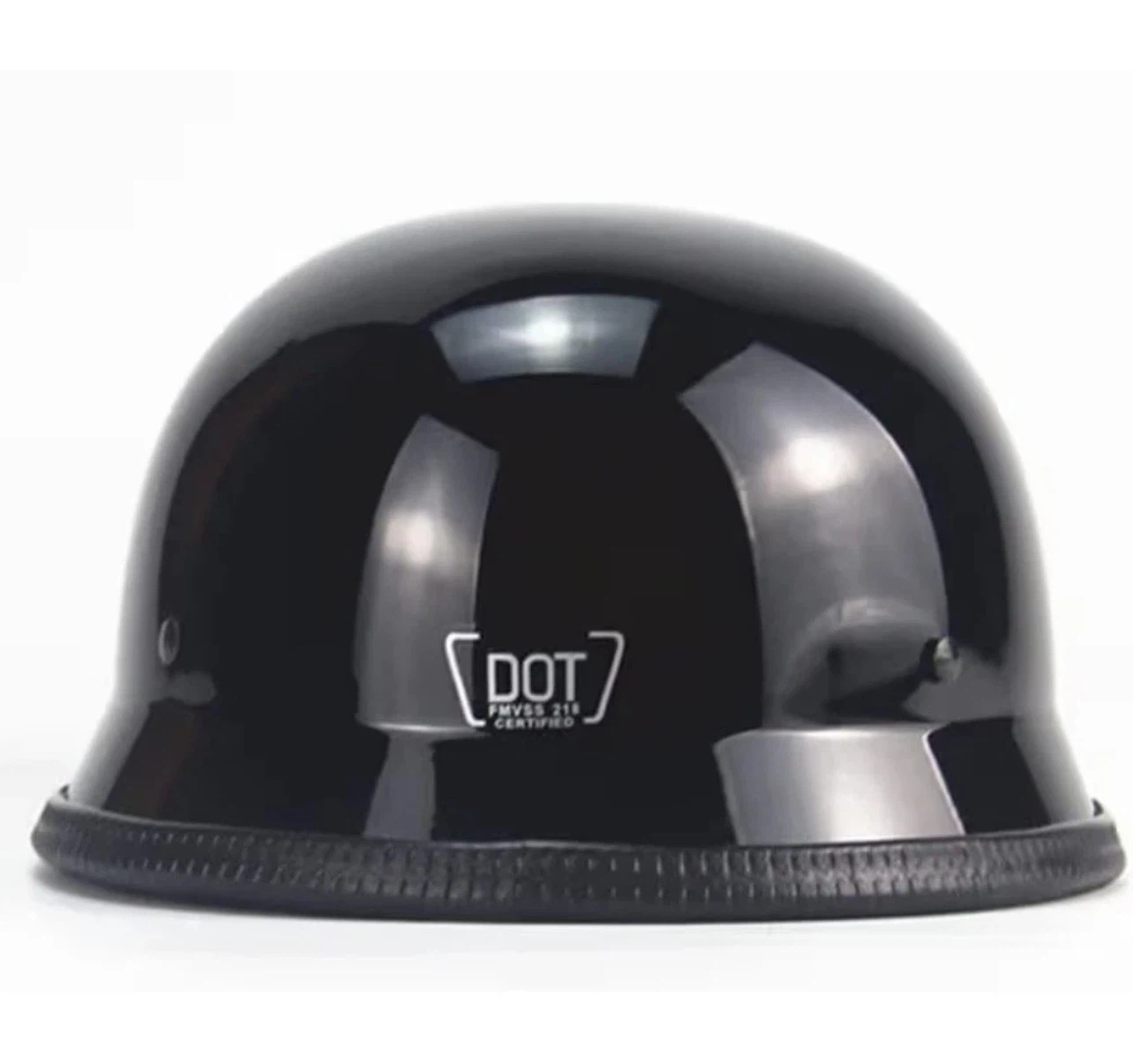 DOT Certified Half Motorcycle Helmet - Black - photo 3