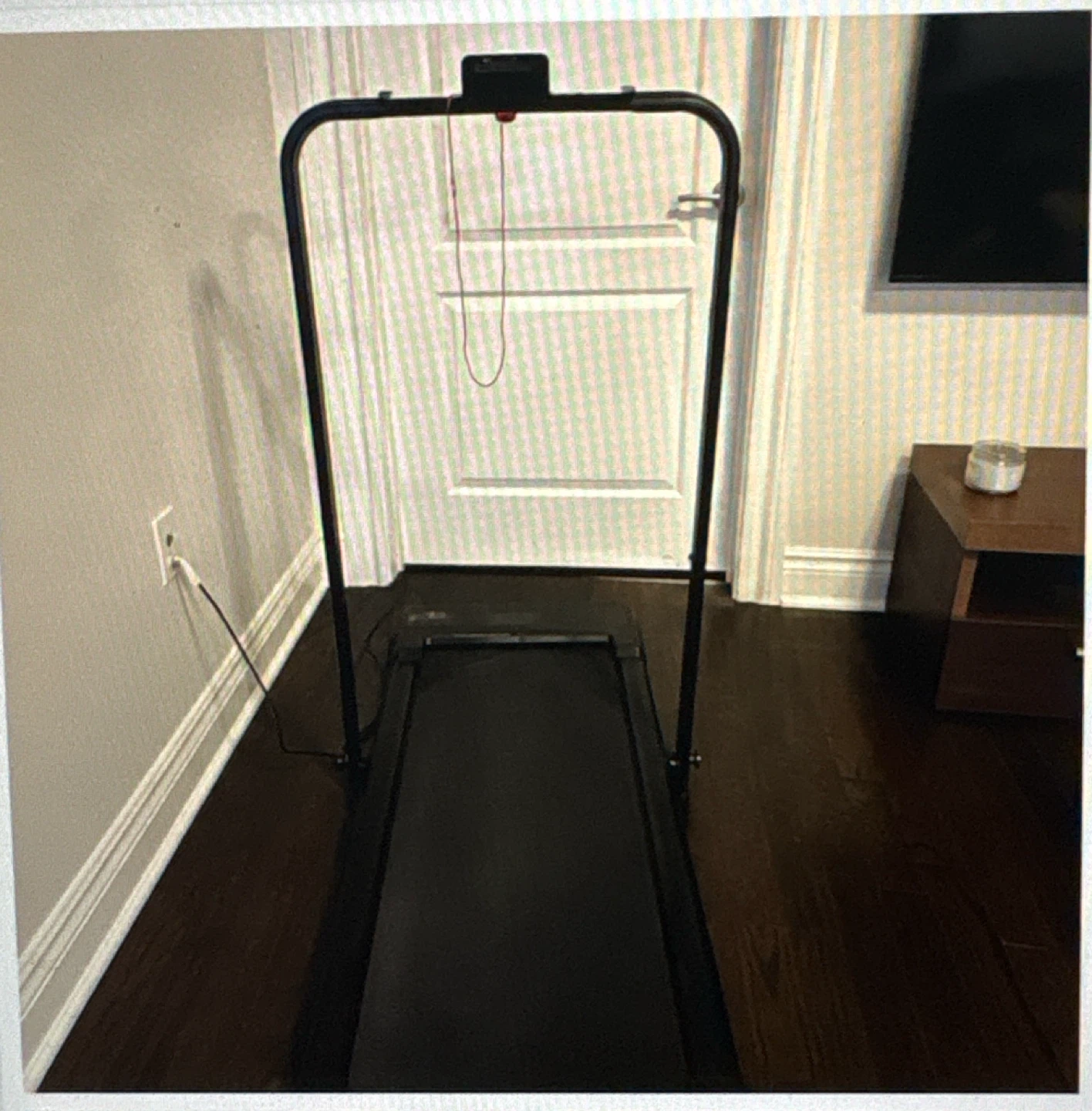 Dskeuzeew Foldable Walking Pad with Handle Bar