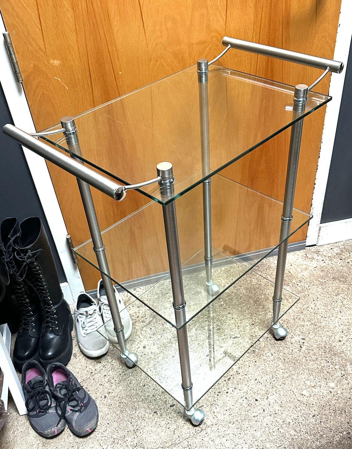 Glass and Metal Bar Cart