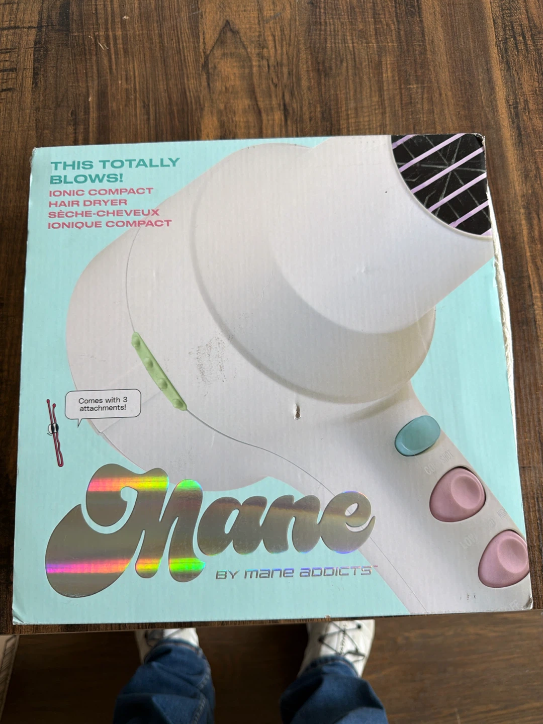 Mane by Mane Addicts Ionic Compact Hair Dryer with 3 Attachments