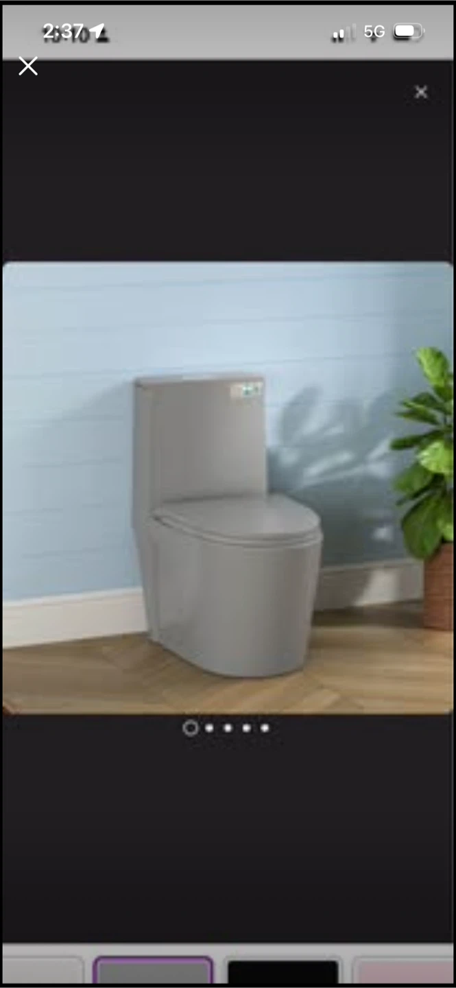 New Grey One-Piece Toilet with UF Seat
