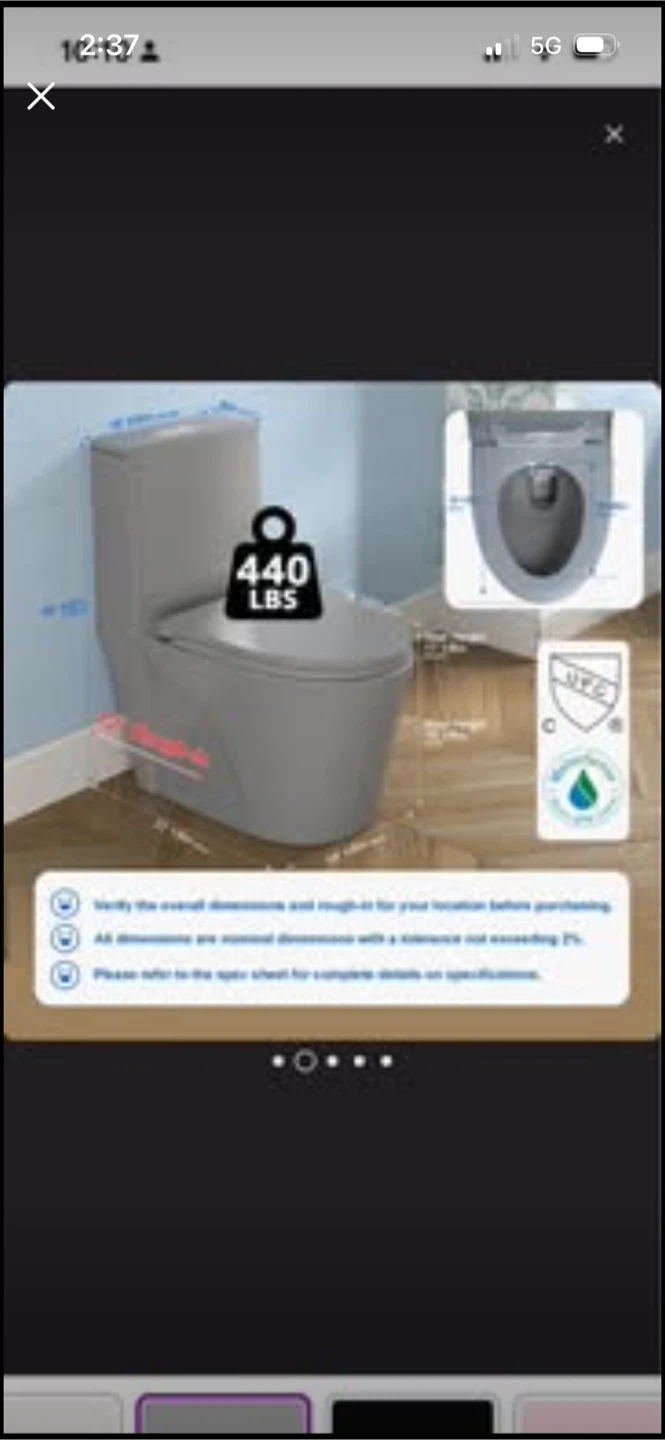 New Grey One-Piece Toilet with UF Seat - photo 2