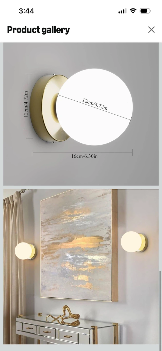 Brand New-Aoceley Globe Glass Shade Wall Sconces (2 Pack) - photo 3