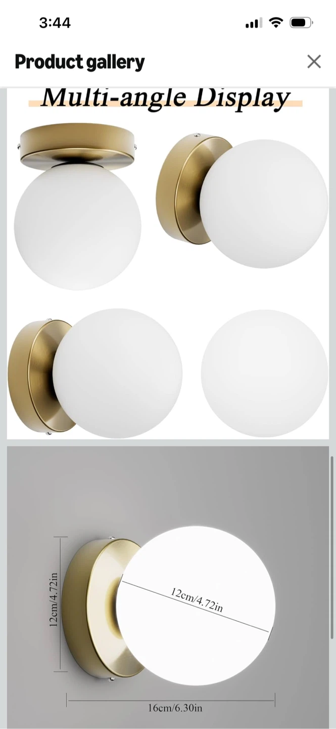 Brand New-Aoceley Globe Glass Shade Wall Sconces (2 Pack) - photo 4