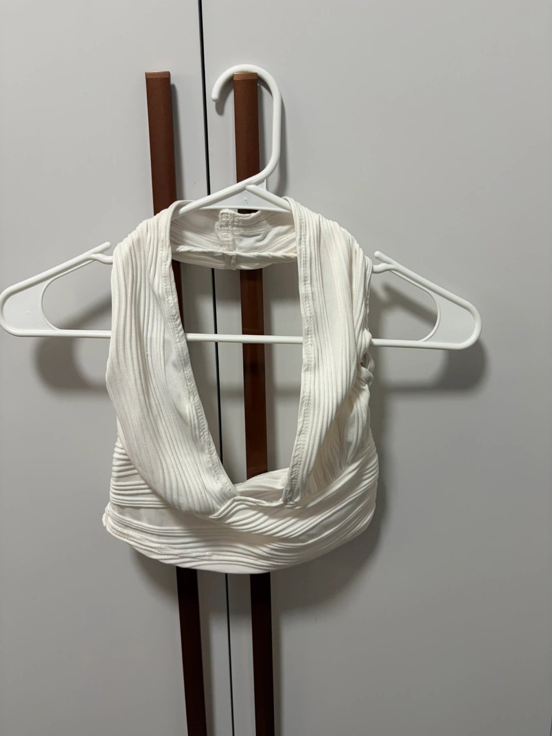 White Ribbed Halter Top