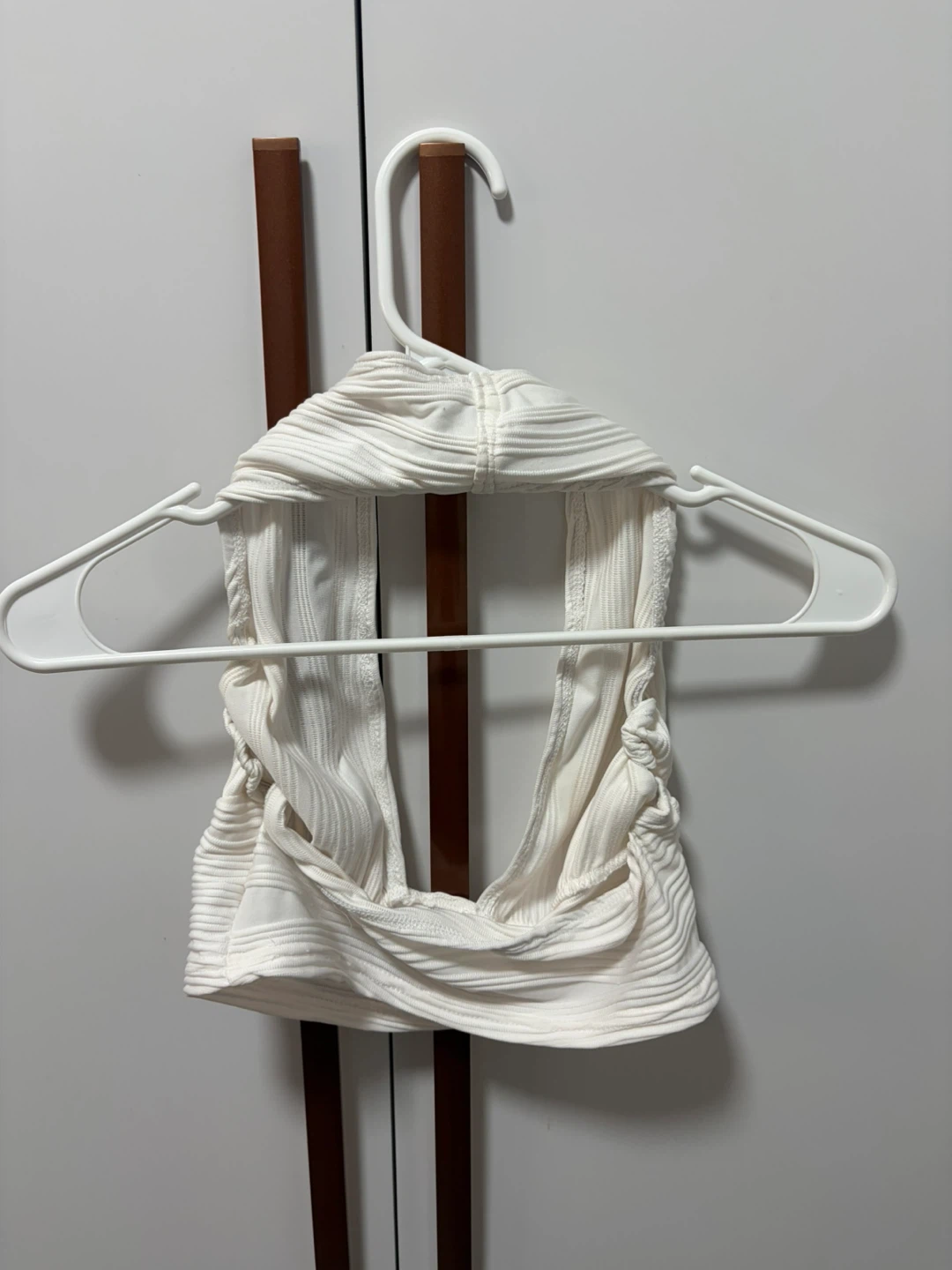 White Ribbed Halter Top - photo 2