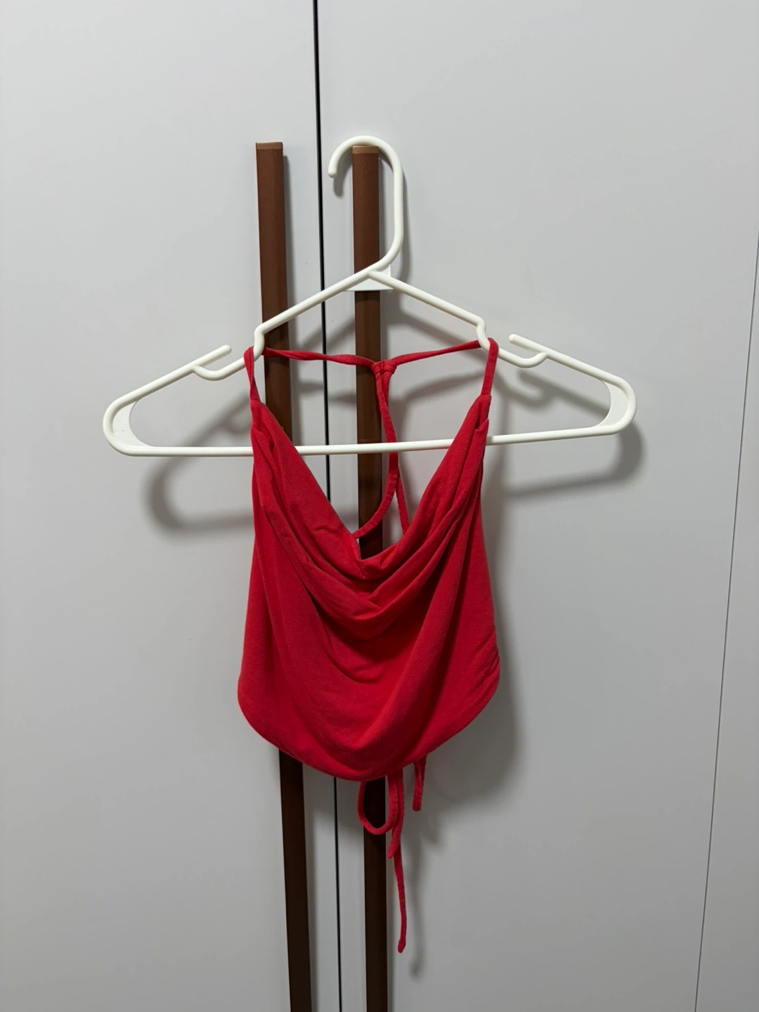 Red Halter DropNeck Top