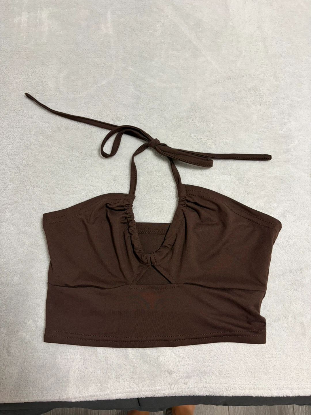 Brown Halter Crop Top