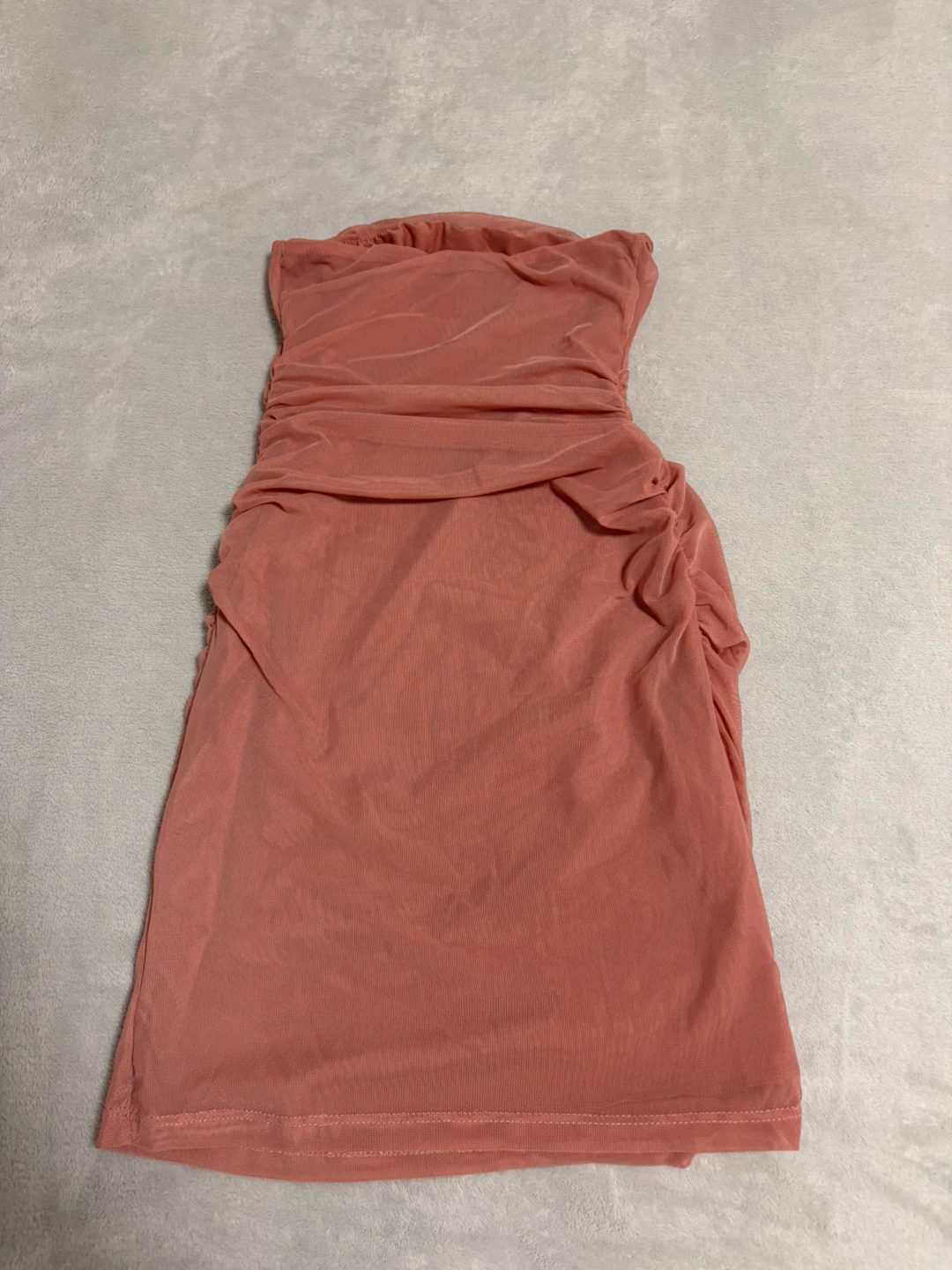 Pink Ruched Strapless Mini Dress - photo 2
