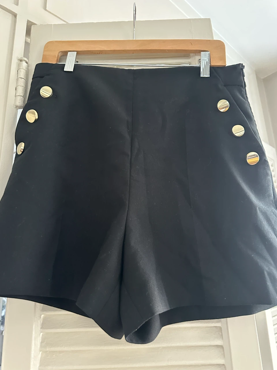 ZARA Black Sailor Button Shorts