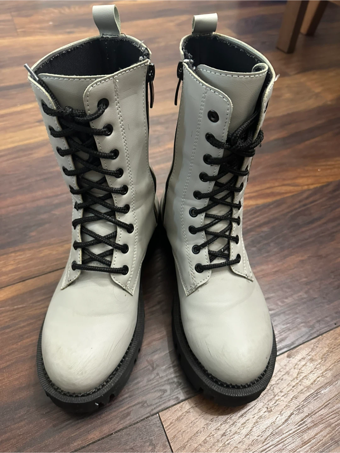 White Combat Boots