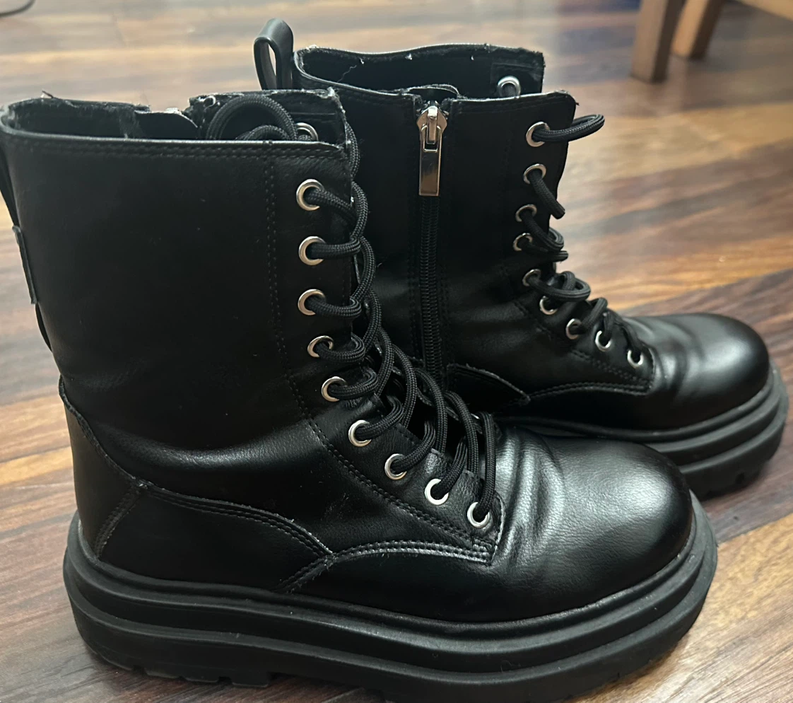 Black Combat Boots - Size 37