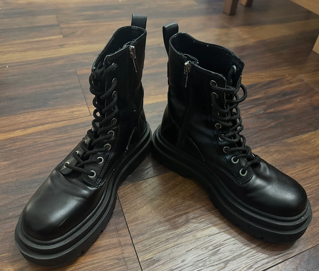 Black Combat Boots - Size 37 - photo 2