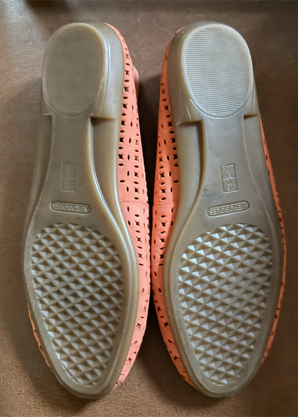 Aerosoles Perforated Flats - Coral Pink size 10 - photo 2