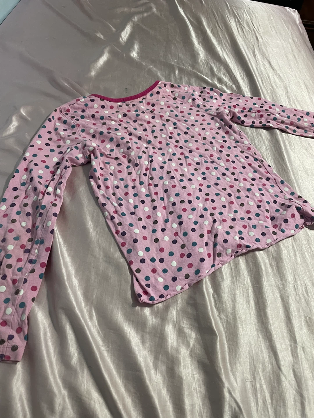Pink polka dot long sleeve shirt - photo 2