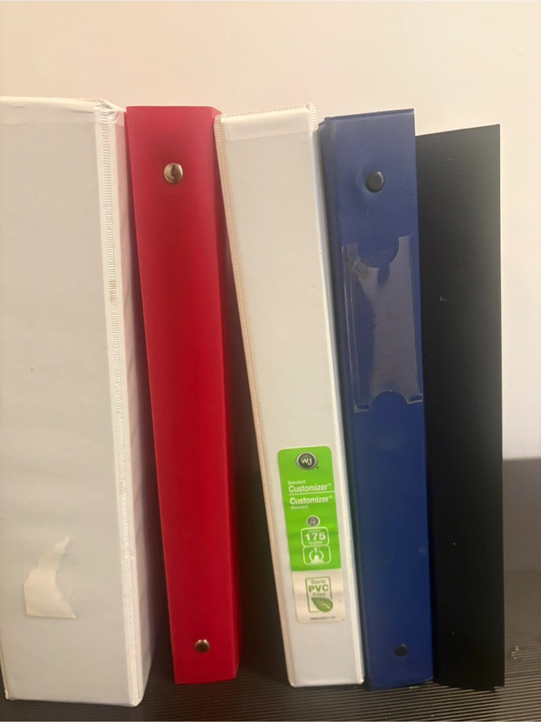 Binder Lot - White, Red, Blue, Black