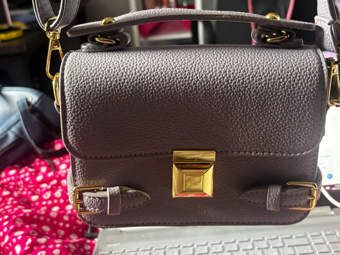 Lavender Crossbody Purse with Gold Hardware