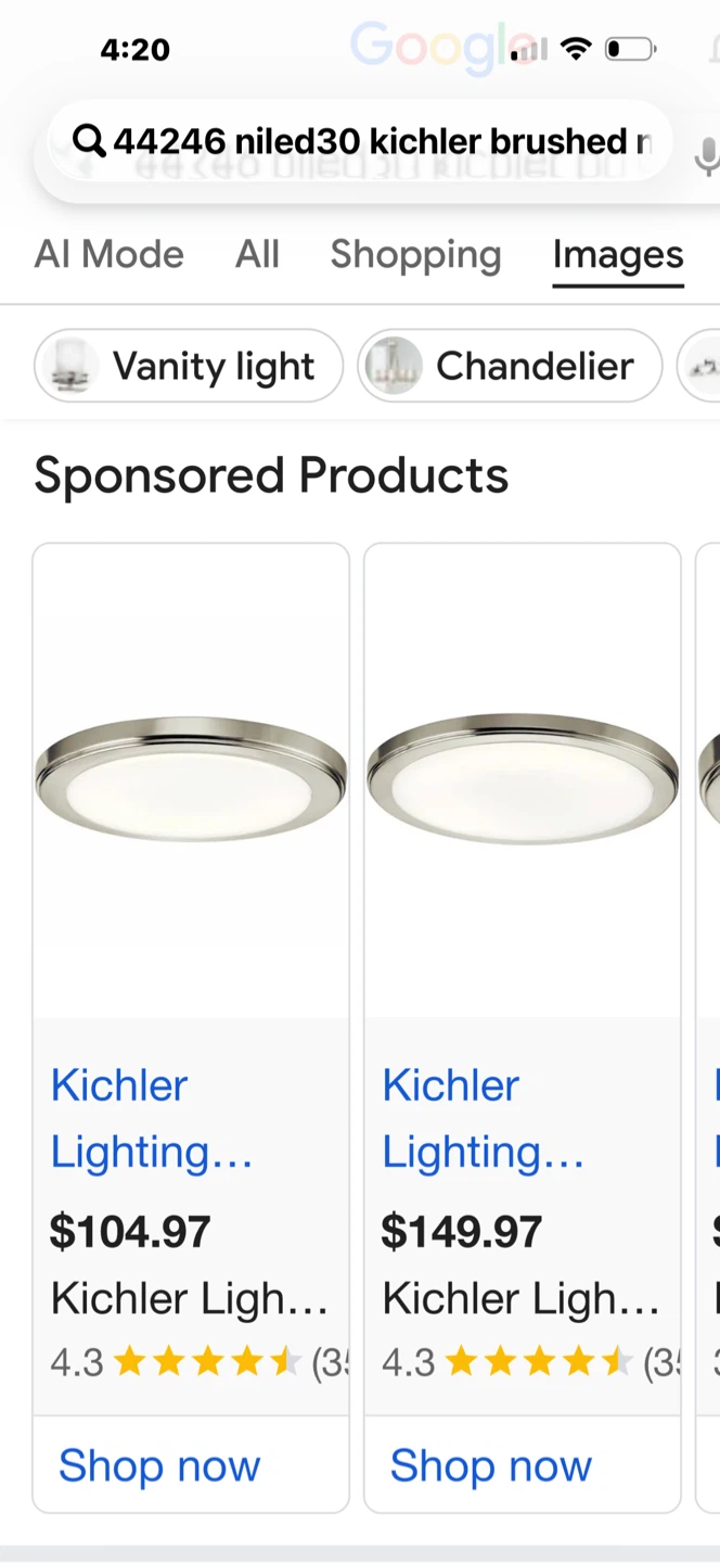 Kichler 44246 NILED30 Brushed Nickel LED Flushmount Light - photo 2
