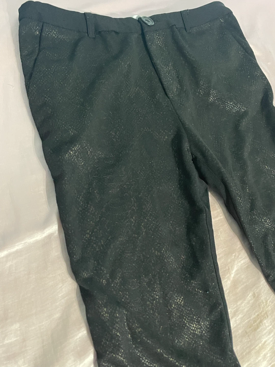 Black textured faux snake skin dress pants - photo 2