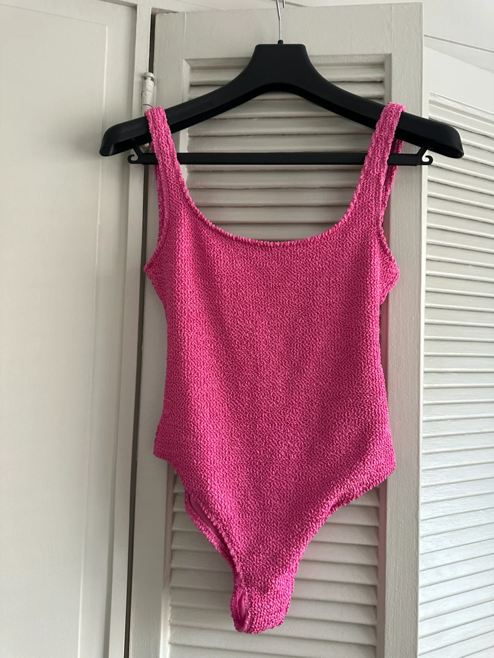 Hot Pink Textured One-Piece Swimsuit - Size M