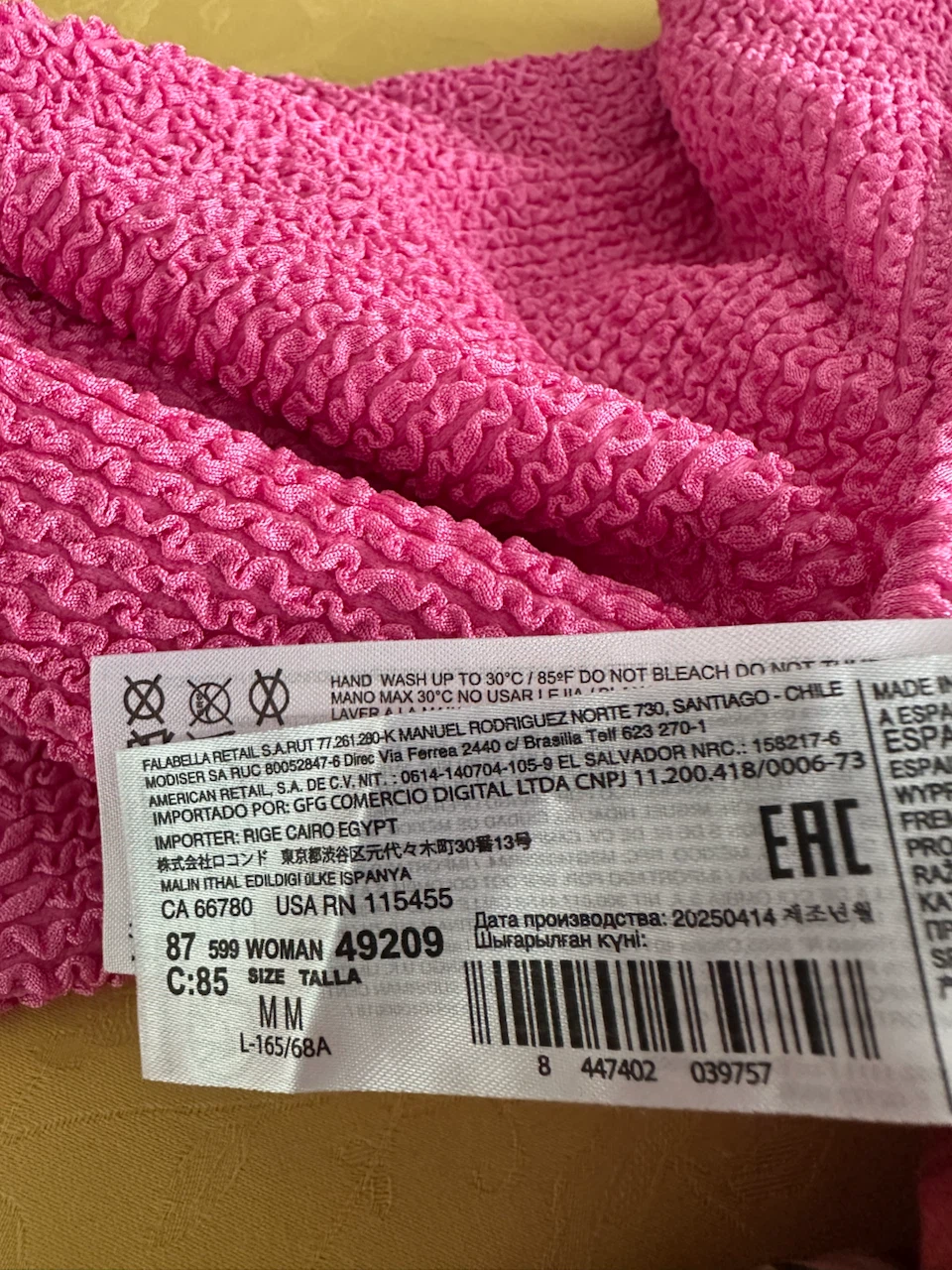 Hot Pink Textured One-Piece Swimsuit - Size M - photo 5
