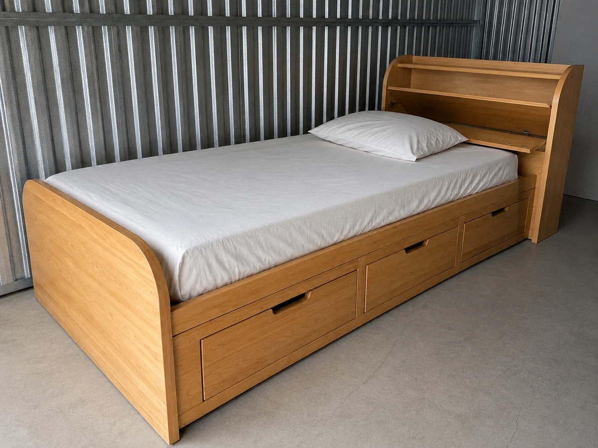 Wooden Bed Frame Headboard - Single Bed
