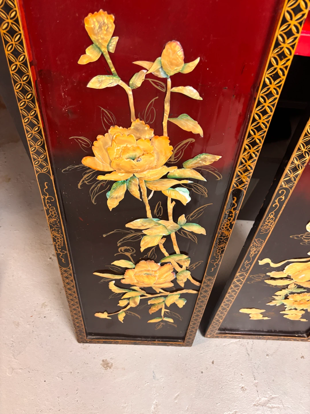 Set of 3 Vintage Asian Art Panels - photo 5