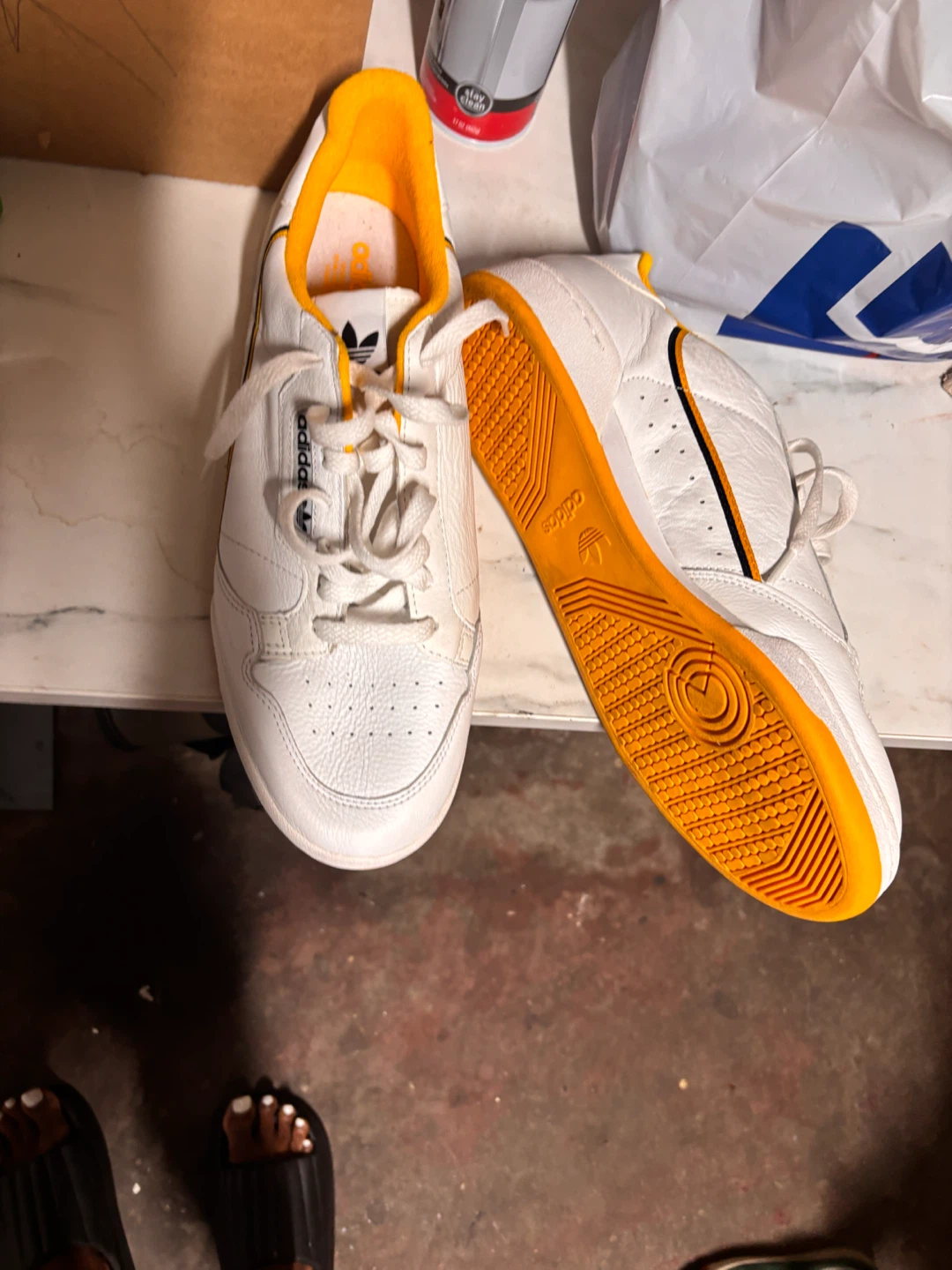 Adidas Continental 80 Shoes White Yellow Size 13.5 US - photo 3