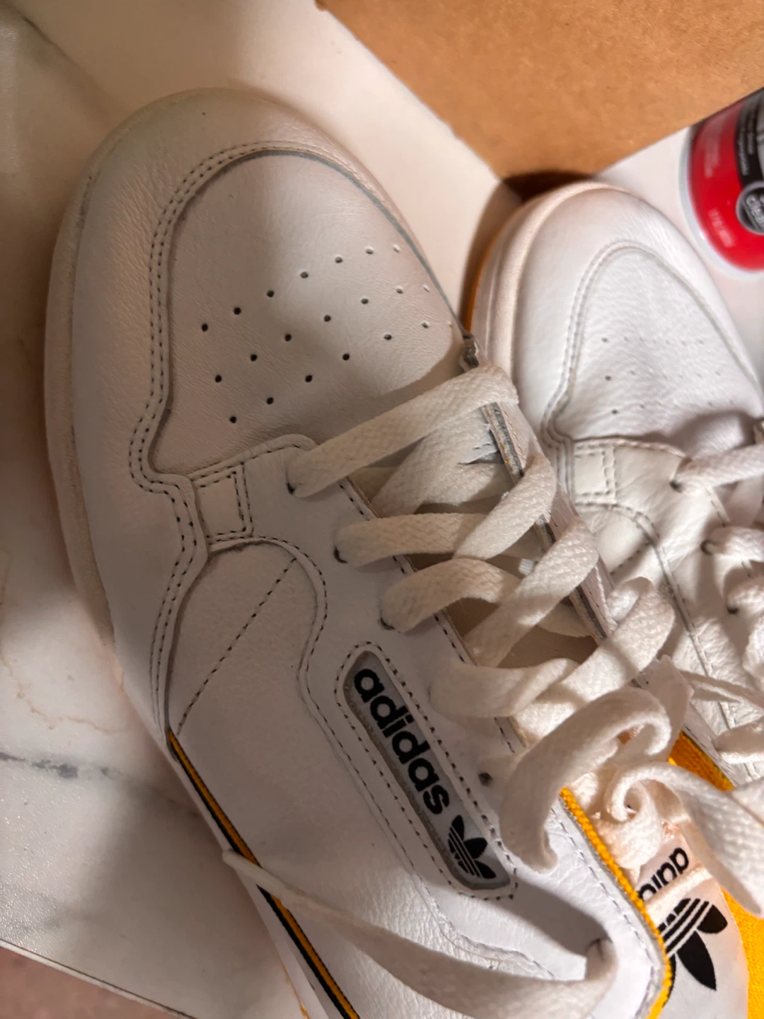 Adidas Continental 80 Shoes White Yellow Size 13.5 US - photo 4