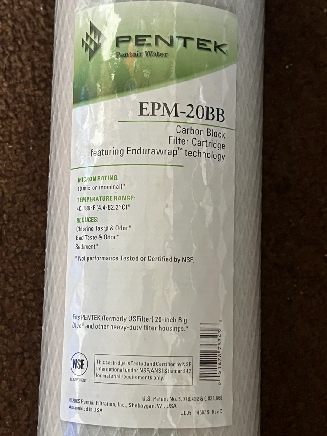 PENTEK EPM-20BB Carbon Block Filter Cartridge - photo 2