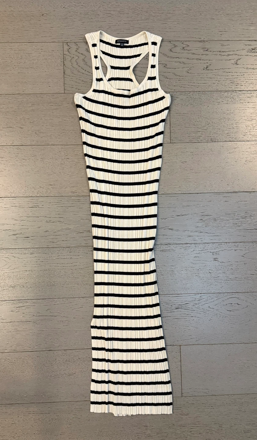 Dynamite Striped Ribbed Tank Dress XS