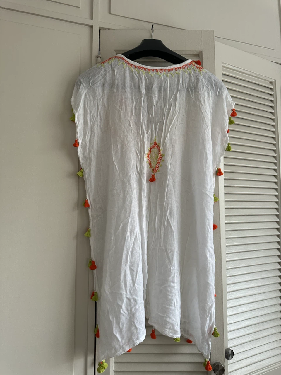 White Tunic Cover-up with Tassels - photo 3