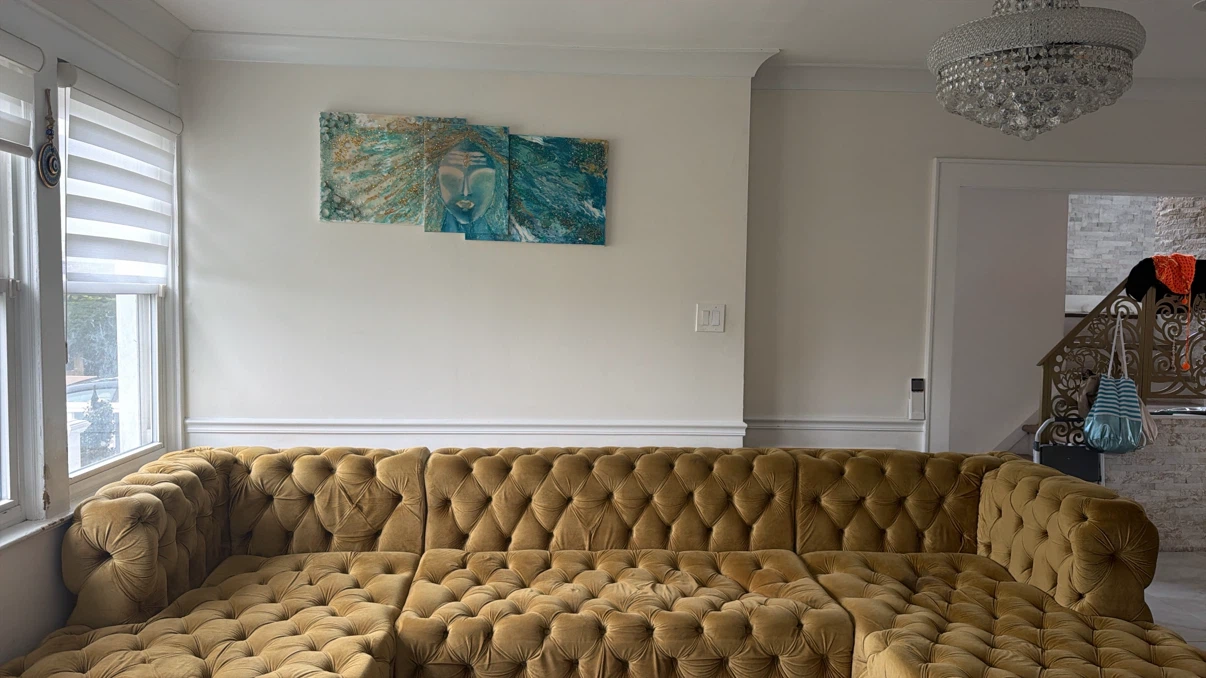 Sectional buttoned sofa 6 seater - photo 2